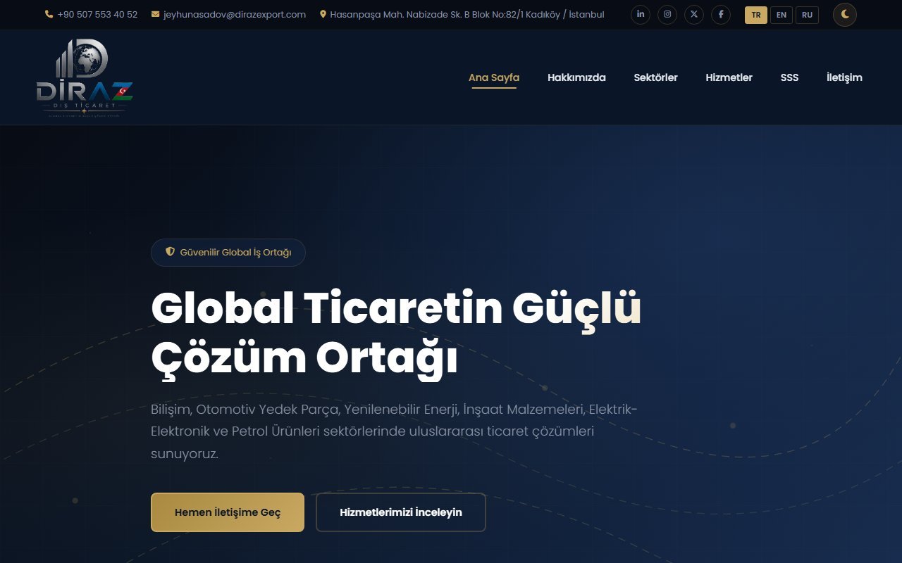 Diraz Export web sitesi