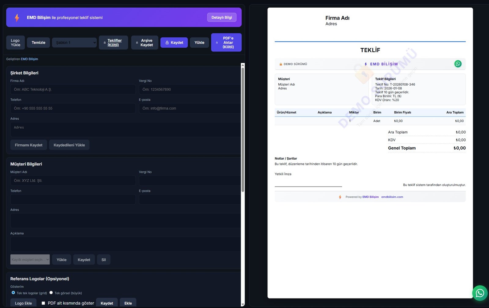 Teklif Oluşturma Sistemi